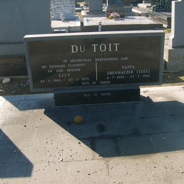 TOIT Ebenhaezer, du 1903-1982 &amp; Lily 1903-1979