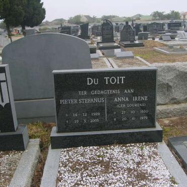 TOIT Pieter Stefanus, du 1929-2005 &amp; Anna Irene LOURENS 1930-1979