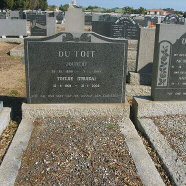 TOIT Joubert, de 1896-1969 &amp; Truida 1909-2005