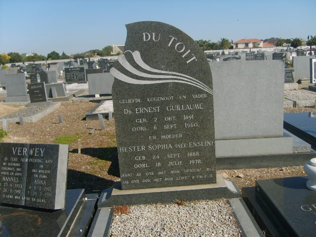 TOIT Ernest Guillaume, du 1891-1960 &amp; Hester Sophia ENSLIN 1888-1978
