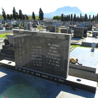 THERON Hendrik Erasmus 1924-1997 &amp; Martha Elizabeth 1923-2004