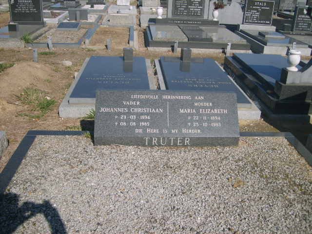 TRUTER Johannes Christiaan 1894-1985 &amp; Maria Elizabeth 1894-1983