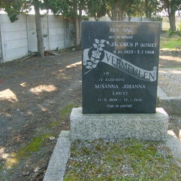 VERMEULEN Jacobus P. 1923-1968 &amp; Susanna Johanna  1909-1978