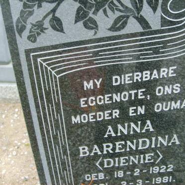 VENTER Anna Barendina 1922-1981