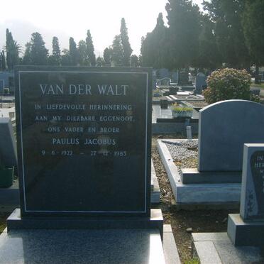 WALT Paulus Jacobus, van der 1922-1985