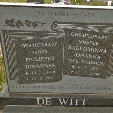 WITT Philippus Johannes, de 1916-2004 &amp; Sallominna Johanna ERASMUS 1916-2000