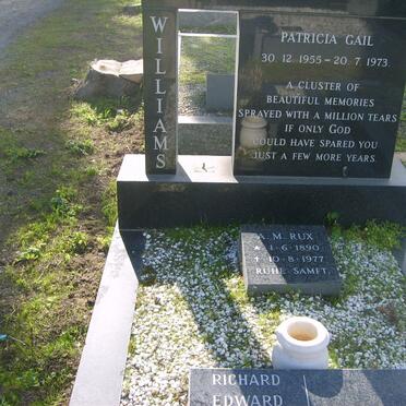 WILLIAMS Patricia Gail 1955-1973 :: RUX A.M. 1890-1977