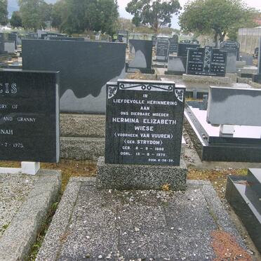 WIESE Hermina Elizabeth previously VAN VUUREN nee STRYDOM 1888-1975