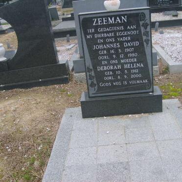 ZEEMAN Johannes David 1907-1980 &amp; Deborah Helene 1912-2000