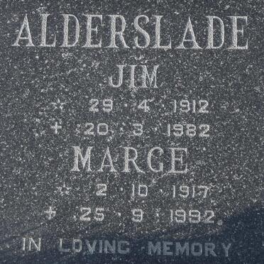 ALDERSLADE Jim 1912-1982 &amp; Marge 1917-1992