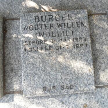 BURGER Wouter Willem 1923-1987