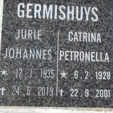 GERMISHUYS Jurie Johannes 1935-2019 &amp; Catrina Petronella 1928-2001