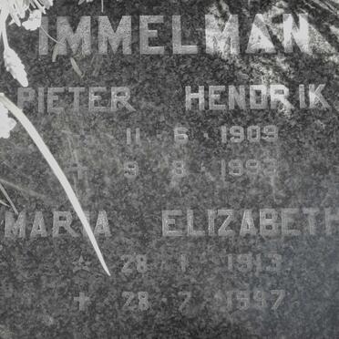 IMMELMAN Pieter Hendrik 1909-1993 &amp; Maria Elizabeth 1913-1997