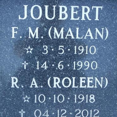 JOUBERT F.M. 1910-1990 &amp; R.A. 1918-2012