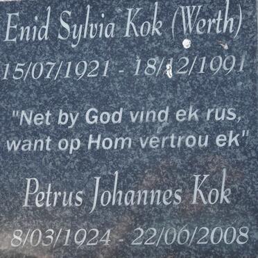 KOK Petrus Johannes 1924-2008 &amp; Enid Sylvia WERTH 1921-1991