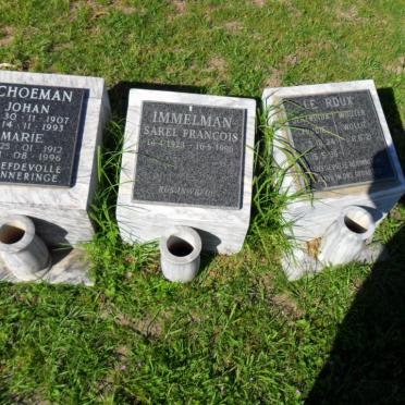 SCHOEMAN Johan 1907-1993 & Marie 1912-1996 :: IMMELMAN Sarel Francois 1923-1996 :: LE ROUX Wouter 1921- & Gertruida 1924