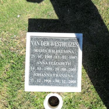 WESTHUIZEN, van der