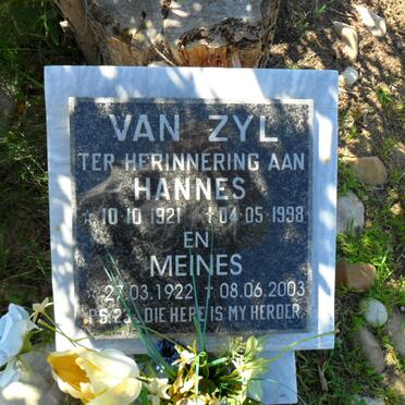 ZYL Hannes, van 1921-1998 &amp; Meines 1922-2003