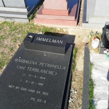IMMELMAN Magdaelena Petronella nee TERBLANCHE 1914-1991