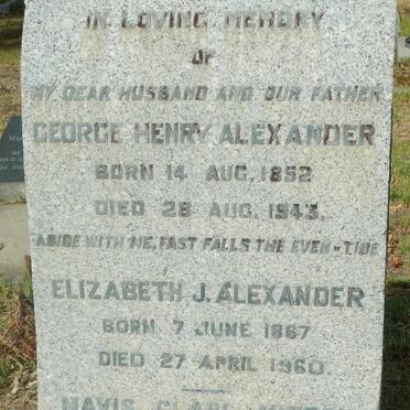 ALEXANDER George Henry 1852-1943 &amp; Elizabeth J. 1867-1960 :: MITTON Mavis Clare 1904-1990
