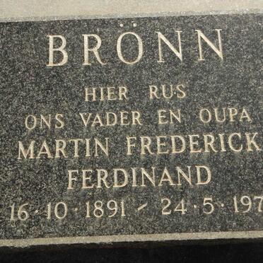 BRONN Martin Frederick Ferdinand 1891-1971