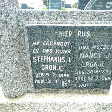 CRONJE Stephanus I. 1888-1958 &amp; Nancy J. 1890-1969