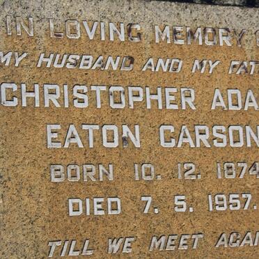 CARSON Christopher Adams Eaton 1874-1957