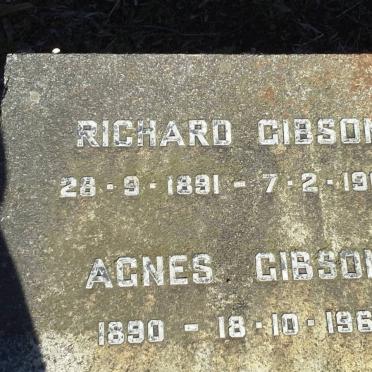 GIBSON Richard 1891-1968 &amp; Agnes 1890-1961