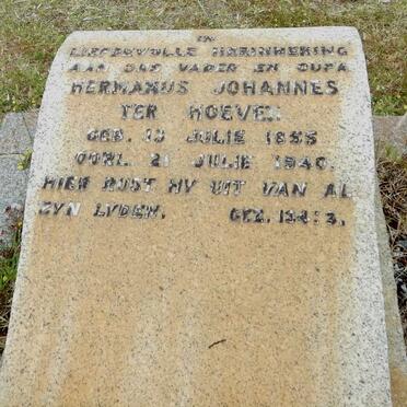 HOEVEN Hermanus Johannes, Ter 1855-1940