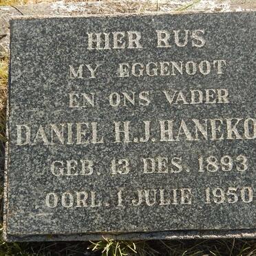 HANEKOM Daniel H.J. 1893-1950