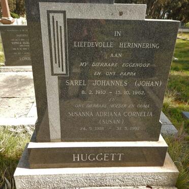 HUGGETT Sarel Johannes 1910-1962 &amp; Susanna Adriana Cornelia 1918-1997