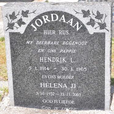 JORDAAN Hendrik L. 1914-1965 &amp; Helena J.J. 1922-2003