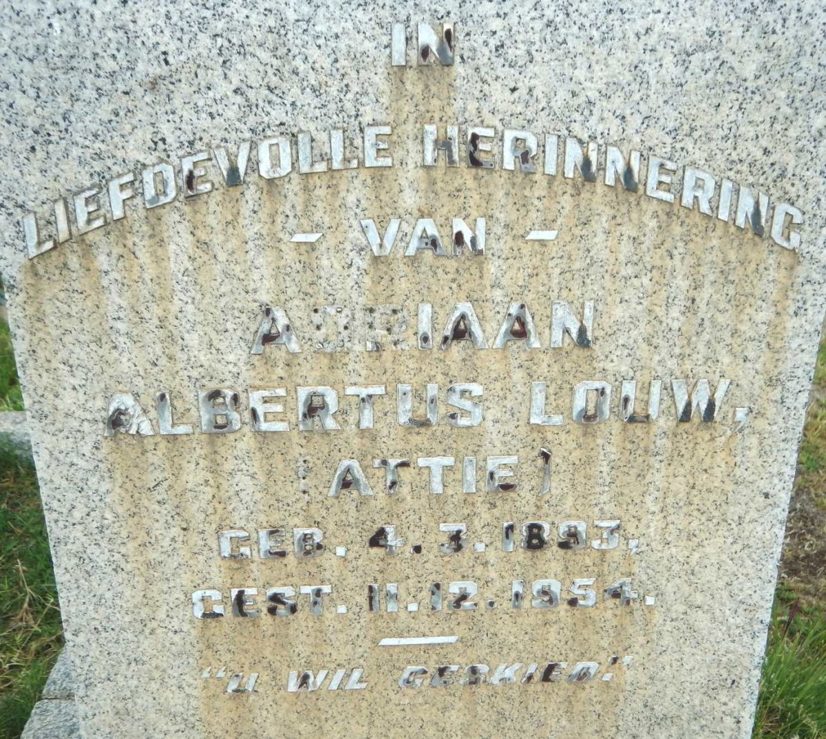 LOUW Adriaan Albertus 1893-1954
