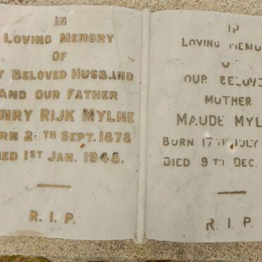 MYLNE Henry Rijk 1878-1948 &amp; Maude 1870-1958