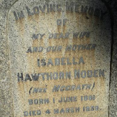 NODEN Isabella Hawthorn nee McGRATH 1891-1939