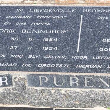 PUREN Hendrik Beninghof 1884-1954 &amp; Maggie 1890-1986
