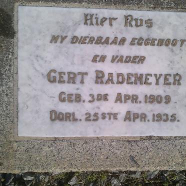 RADEMEYER Gert 1909-1935