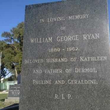 RYAN William George 1889-1962