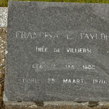 TAYLOR Francina E. nee DE VILLIERS 188?-1970