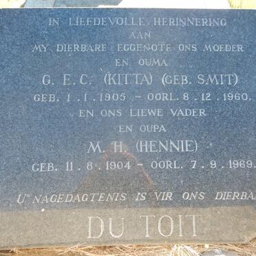 TOIT M.H., du 1904-1969 &amp; G.E.C. SMIT 1905-1960