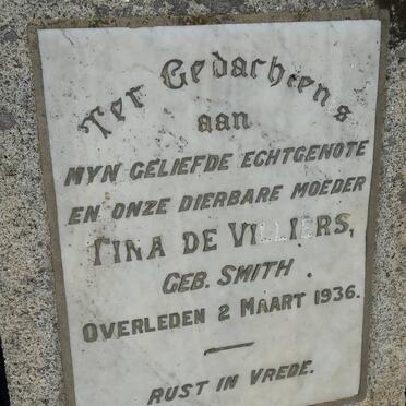 VILLIERS Tina, de nee SMITH -1936