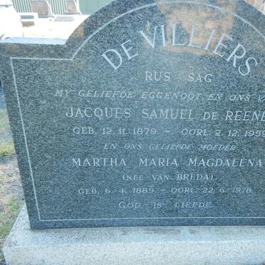 VILLIERS Jacques Samuel de Reenen, de 1879-1959 &amp; Martha Maria Magdalena VAN BREDA 1889-1978