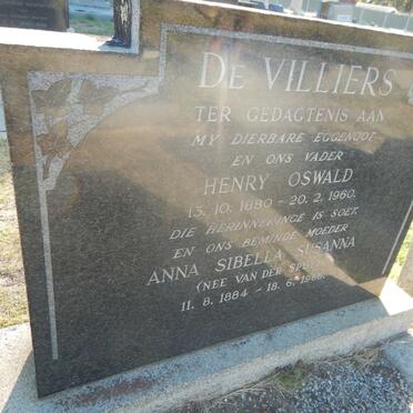 VILLIERS Henry Oswald, de 1880-1960 &amp; Anna Sibella Susanna van der SPUY 1884-1966