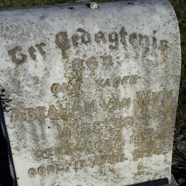 VERSTER Abraham Van Wyk 1852-1936