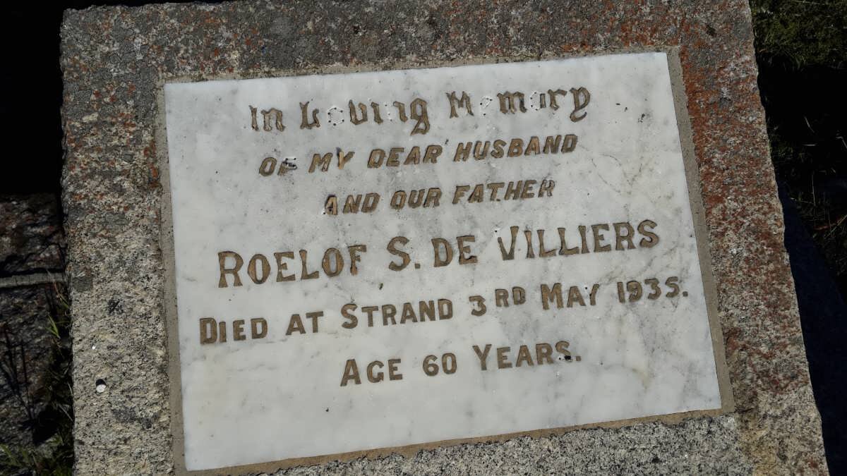VILLIERS Roelof S., De -1935