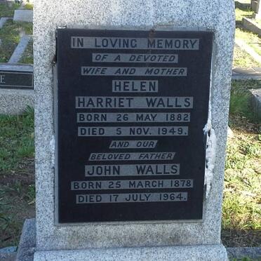 WALLS John 1878-1964 &amp; Helen Harriet 1882-1949