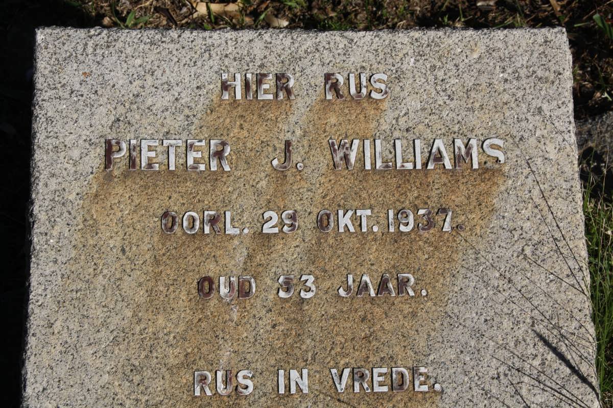 WILLIAMS Pieter J. -1937
