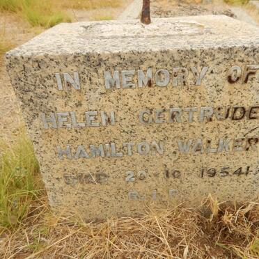 WALKER Helen Gertrude Hamilton -1954