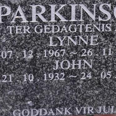 PARKINSON John 1932-2006 :: PARKINSON Lynne 1967-1990