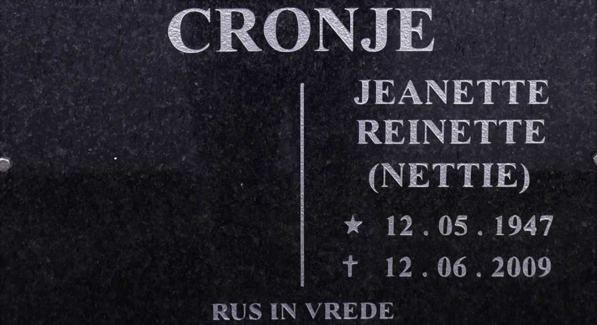 CRONJE Jeanette Reinette 1947-2009